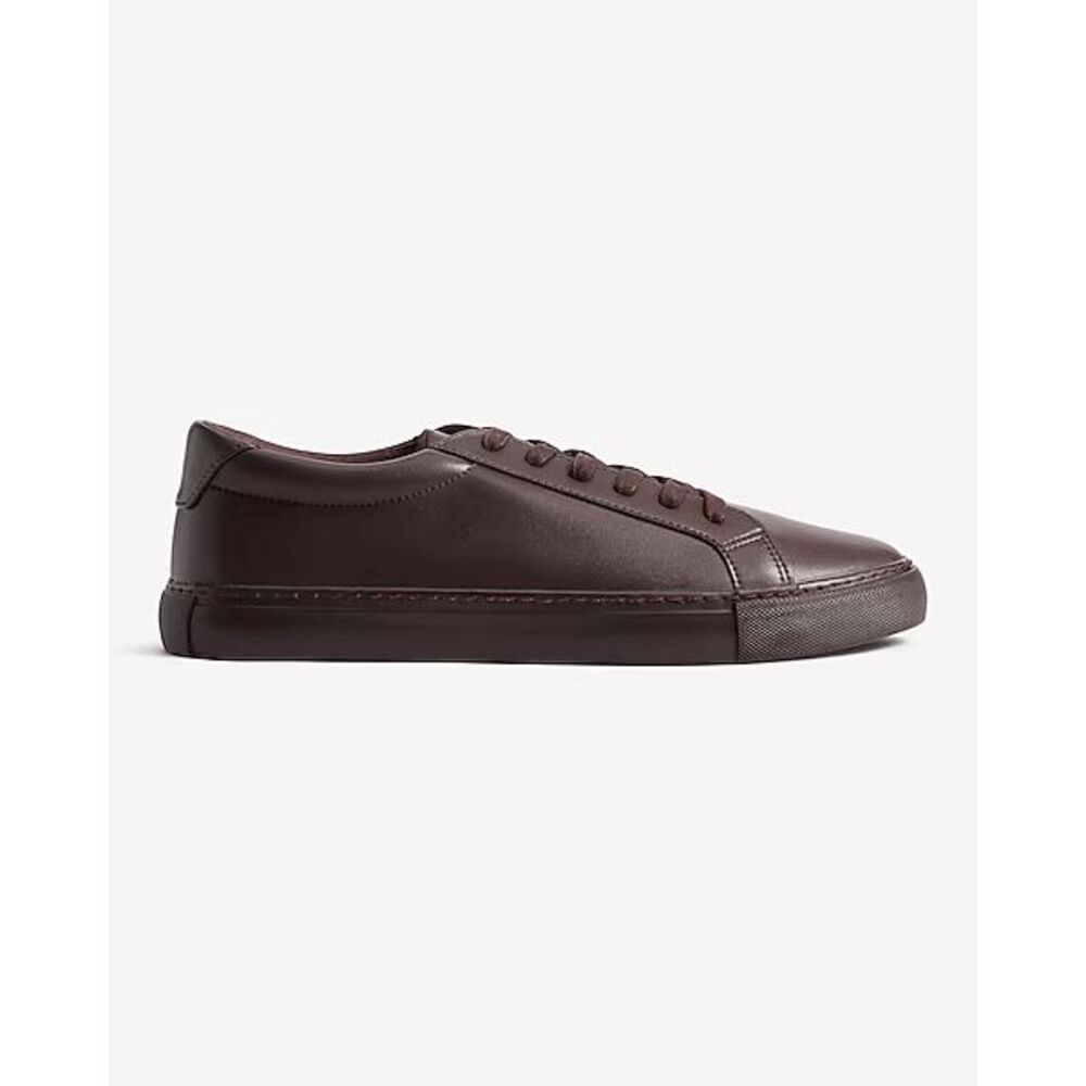 EXPRESS $88 Faux Leather Sneakers Burgundy Brown Men’s 8 NEW